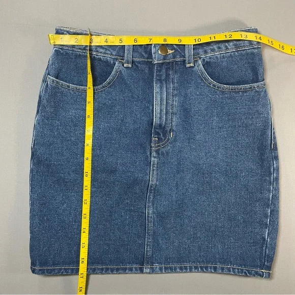 American Apparel Jeans Denim Mini Skirt, Fitted, Medium Wash - Size Medium - Picture 7 of 11